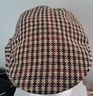 Country Trader Beige Checked Flat Cap Made In Scotland Pure New Wool L 59/60 cm