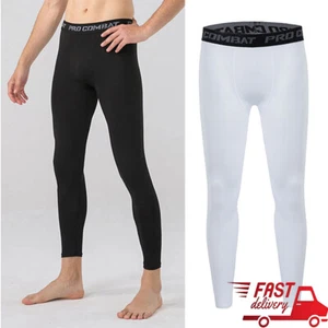 Man's Compression Base Thermal Layer Workout Leggings Gym Sports Training Pants! - Picture 1 of 15
