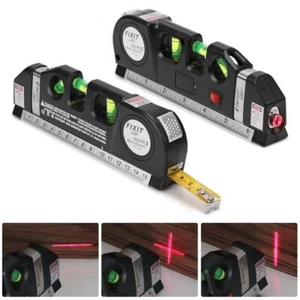 Laser Wasserwaage Kreuzlinien horizontale vertikale Linie Level Maßstab Maßband - Picture 1 of 11