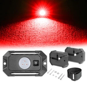 For Polaris RZR ATV UTV Roll Bar Mount Red Warning LED Dome Rock Light W/Switch - Picture 1 of 9