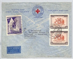 CHILE Cover RED CROSS Santiago GB Cheshire Wallasey 1962 {samwells}RC186 - Picture 1 of 14