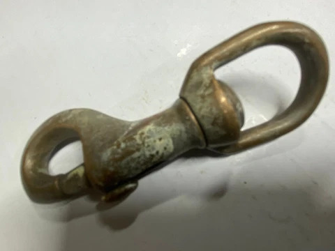 Vintage Crusty Patina 3" SOLID BRASS SPRING HOOK, Dogs Boats Sailing Livestock Cover