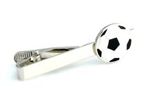 Soccer Ball Football Sports Tie Clip Silver Black Wedding Bar Clasp