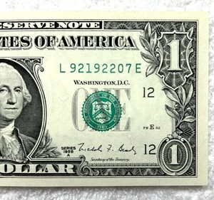 GEM 1988A Fancy Serial $1 Bill Federal Reserve Note - 92192207 - Bild 1 von 3