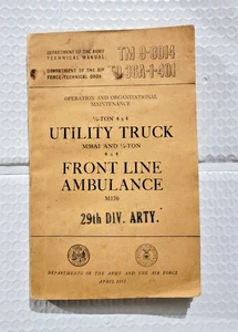 Original 1955 TM 9-8014 Operation Maintenance Manual Willys M38A1 M170 Jeep G758 - Picture 1 of 23