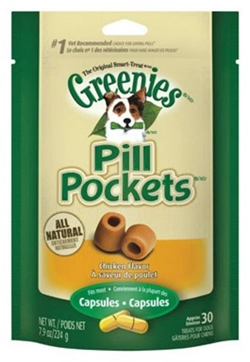 Pack de 6 bolsillos para pastillas Greenies para perros sabor pollo Foto 1 de 1