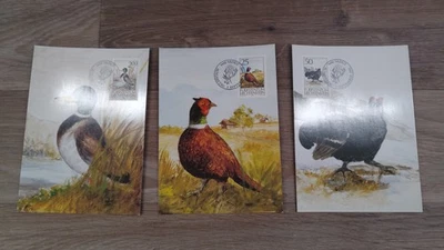 LIECHTENSTEIN 1990 THREE FIRST DAY COVERS, GAME BIRDS ON MAXI CARDS - Image 1 of 4
