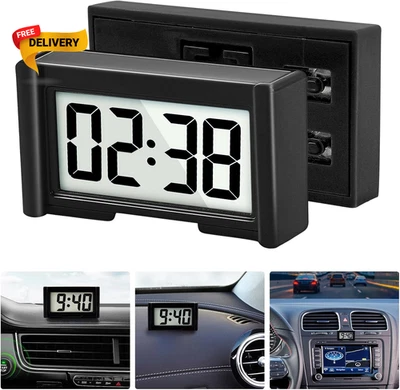 Small Digital Clock Mini Car Dashboard Clock Battery Operated Car Truck Dashb... - Image 1 of 4