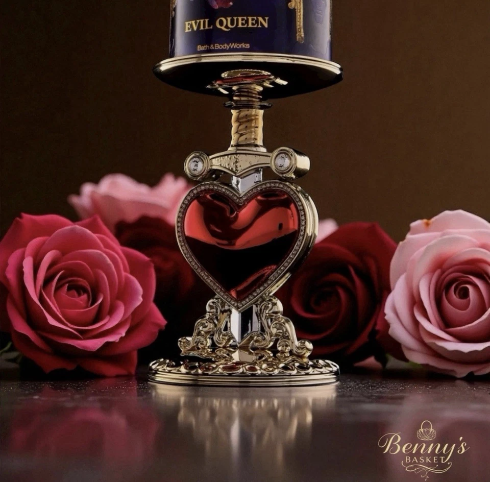 Bath and Body Works Disney VILLIANS Evil Queen Heart Pedestal Candle Holder