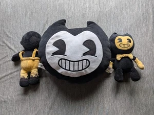 2 Bendy and the Ink Machine Bendy 9-Inch Plush And A Pillow Lot Nice Condition - Picture 1 of 5