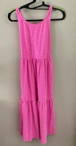 Cat & Jack Girls Maxi Dress L (10/12) Crisscross Back Hot Pink w/ Pockets EUC - Picture 1 of 9