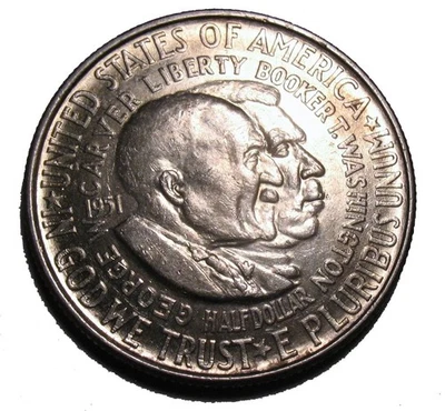 SILVER 1951 BOOKER T. WASHINGTON CARVER SILVER COMMEMORATIVE HALF DOLLAR 50 CENT - Image 1 of 2