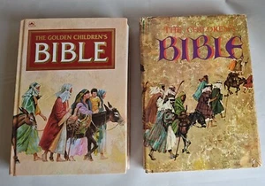 VTG The Golden Children's Bible 1965 and 1993 Bundle Color Illustrations Maps - Picture 1 of 18