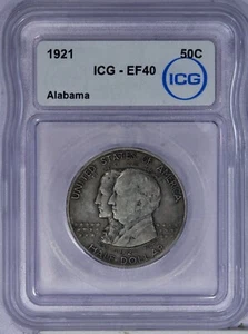 1921 Alabama Half Dollar 50C ICG EF40 XF40 - Picture 1 of 2