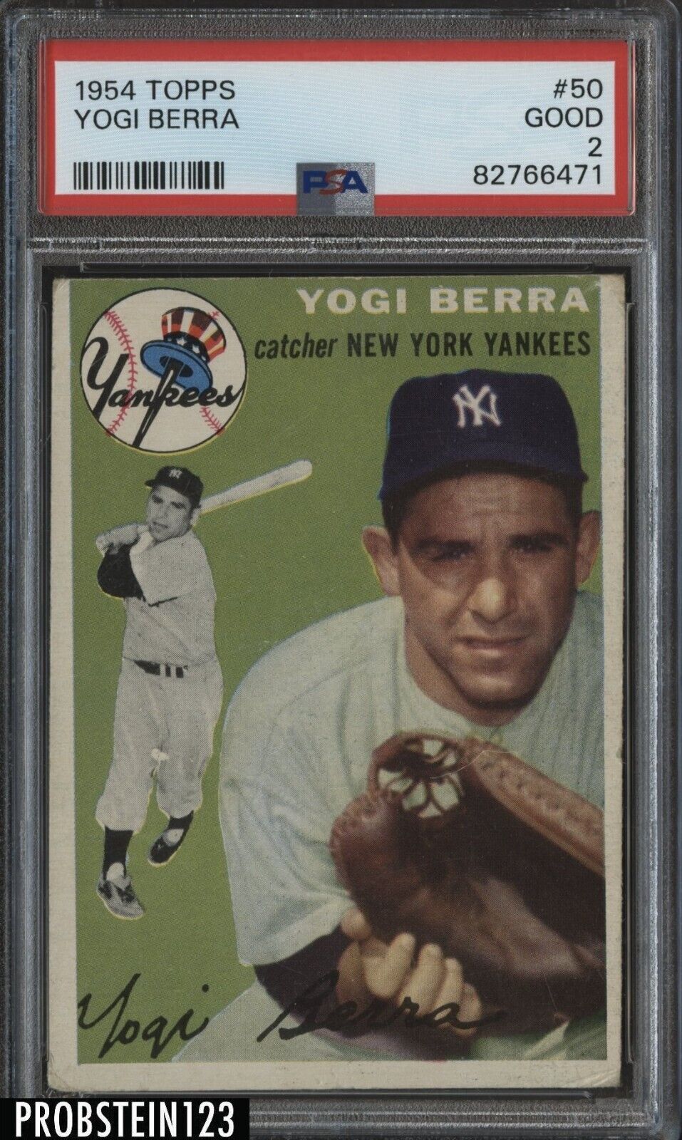 1954 Topps #50 Yogi Berra New York Yankees HOF PSA 2 GOOD