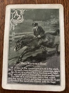 Vintage Card Longfellow Home America PAUL REVERE'S RIDE LONGFELLOW