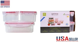 CrossFrog 8pc Plastic Food storage Meal Prep Container  Airtight 100% BPA Free  - Picture 1 of 10