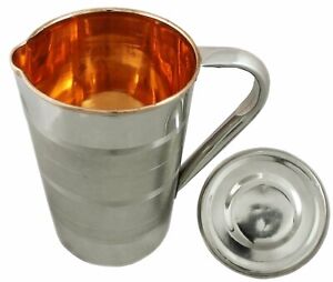 Copper and Steel Water Jug Pitcher, Drinkware and Serveware, 1500 ML Free Ship