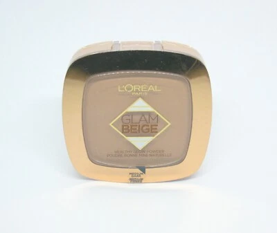 1 x L'OREAL GLAM BEIGE HEALTHY GLOW POWDER / PUDER, MEDIUM DARK / MEDIUM FONCE - Bild 1 von 2