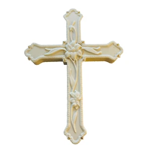 Lenox Treasures Collection Cruz Lirio Pared Crucifijo Adornado Marfil De Colección Pascua - Imagen 1 de 8