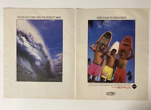 SUPPLEX Surfing & Swim Shorts Vtg 1990’s  Sexy Male Surfers 2 Page Print Ad, - Picture 1 of 4