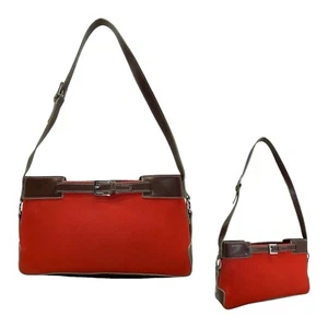 Vintage 90s Y2K ETIENNE AIGNER Small Canvas Leather Shoulder Bag Handbag Slim - Picture 1 of 22