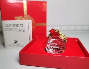 SWAROVSKI ~ 1990 CRYSTAL BALL Ornament~with Original Box - Picture 1 of 6