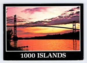 Tramonto su 1000 isole Ontario Canada e New York cartolina d'epoca 4x6 OLP14 - Foto 1 di 2