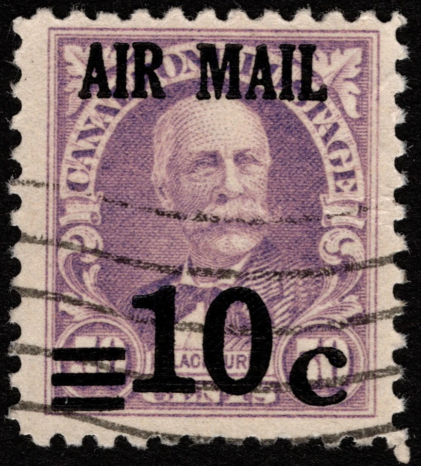 Canal Zone - 1929 - 10 Cents on 50 Cents Lilac Surcharged Airmail Issue #C4 F-VF - Image 1 of 1