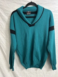 Suéter vintage blanco mezcla lana Ramtuck para hombre parche tejido años 70 años 80 talla L - Imagen 1 de 7