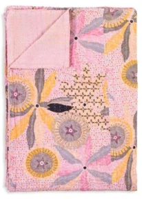 100% Cotton Vintage Handmade Kantha Throw 50" X 70" - 320 - Picture 1 of 4