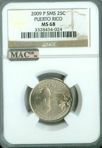 2009 P PUERTO RICO QUARTER NGC MS68 SMS PQ 2nd FINEST REGISTRY MAC SPOTLESS* - Picture 1 of 4