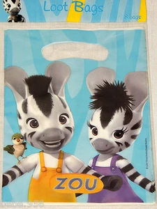 NEW ~HAPPPY BIRTHDAY ZOU ZEBRA~ 8-PLASTIC LOOT BAGS- 6.5"X9" -PARTY SUPPLIES - Picture 1 of 1