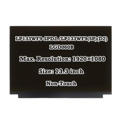 13.3" FHD IPS LED LCD Screen IPS Display LP133WF9-SPD2 LP133WF9(SP)(D2) LGD060B - Image 1 of 4