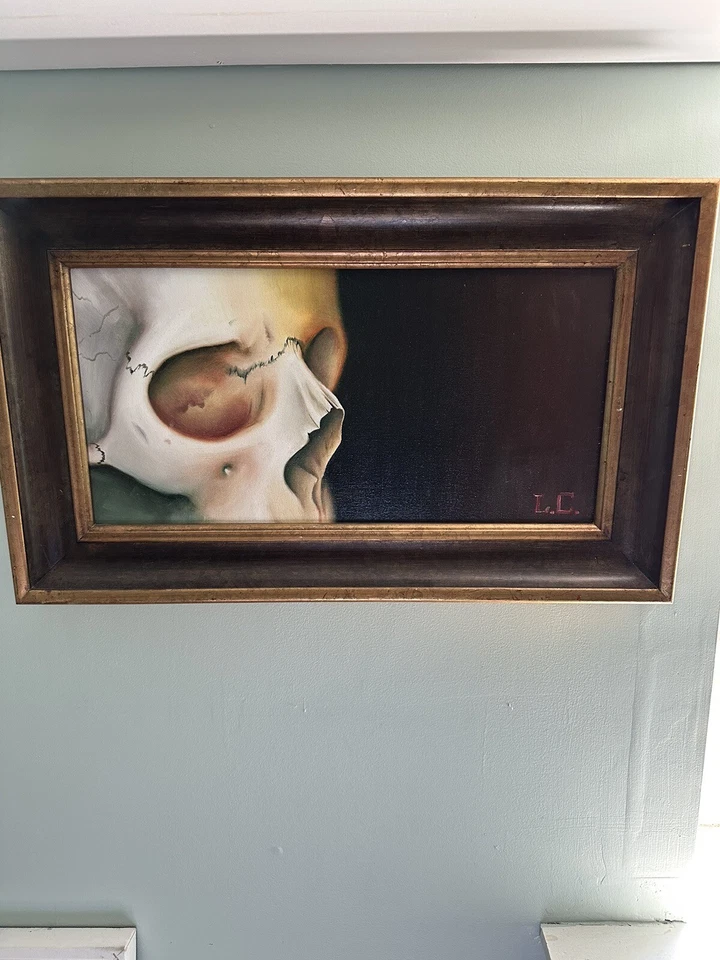 Original  Óleo de calavera, pintura, bodegón, óleo, pintura simplemente barroco Foto 1 de 1