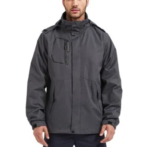 Men's Rain Jacket Waterproof Raincoat Hood Lightweight Windproof Windbreaker ... - Picture 1 of 6
