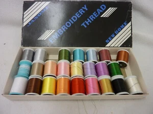 JANOME EMBROIDERY THREAD NO. 1 LOT OF 23 JAPAN PINK YELLOW PURPLE GREEN RED - Picture 1 of 10