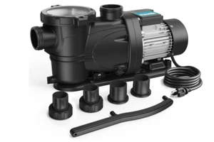 Bomba de piscina en/sobre el suelo, bomba de piscina de 1 HP 4900 GPH, 115 V, 2 adaptadores, entrada potente - Imagen 1 de 5