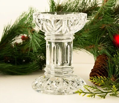 Waterford Crystal Candle Holder Bethany Pillar Ireland - Image 1 of 4