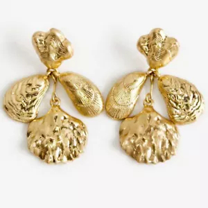 New Zara Sea-Themed Drop Statement Earrings Retro Women Party Vacation Jewelry - Picture 1 of 3