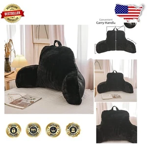 Luxurious Faux Fur Reading Pillow Wedge for Adults & Kids - Firm Back Support - Picture 1 of 10