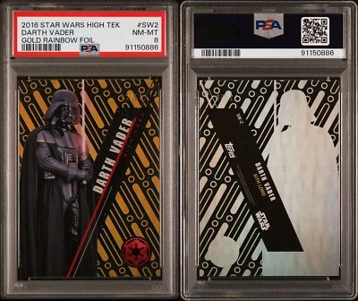 STAR WARS 2016 TOPPS HIGH TEK GOLD RAINBOW FOIL DARTH VADER #12/50 PSA 8 POP 1 - Image 1 of 2
