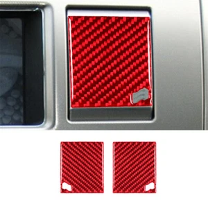 2Pcs For Jaguar XF 2009-11 Red Carbon Fiber Interior Center Air Vent Cover Trim - Picture 1 of 12