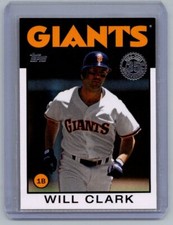2021  Topps Will Clark #86B-51  1986 Topps Baseball San Francisco Giants
