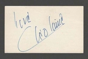 CLEO LAINE "LOVE" Signed 3x5 Index Card Jazz Singer/Day By Day Vintage! COA - Picture 1 of 2