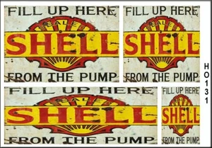 WEATHERED GAS STATION GARAGE SHOP SIGNS HO SCALE WATERSLIDE DIORAMA SIGNS HO131 - Picture 1 of 1
