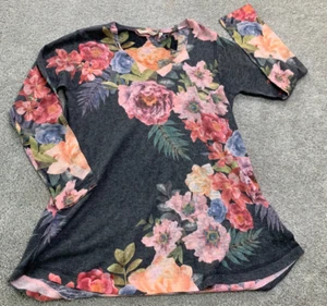 Soft Surroundings Womens Flared Dark Floral Tunic  M Cottagecore Bloomcore - Picture 1 of 9