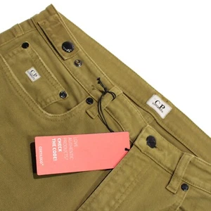 C.P. (CP) Company NWT 5 Pocket Jeans Size 32 US Slim Fit in Green Cotton Blend - Picture 1 of 20