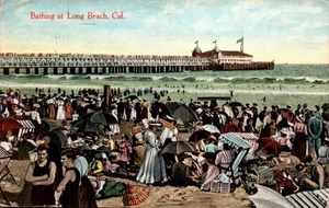 POSTAL BAÑO EN LONG BEACH CALIFORNIA - Imagen 1 de 2