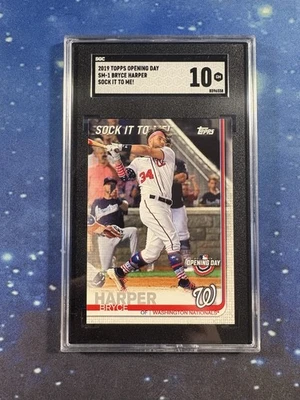 2019 Topps Opening Day #SM-1 Bryce Harper Sock It To Me Variation SSP SGC 10 - Image 1 of 2